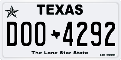 TX license plate DOO4292