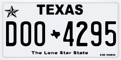 TX license plate DOO4295