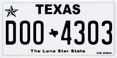 TX license plate DOO4303