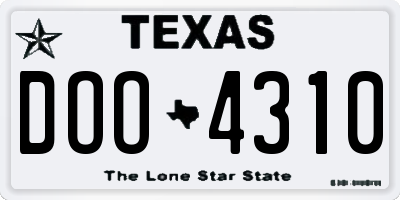 TX license plate DOO4310