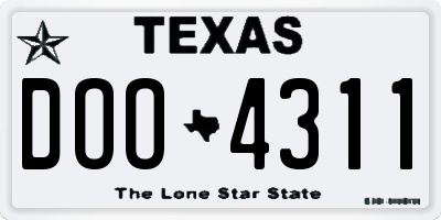 TX license plate DOO4311
