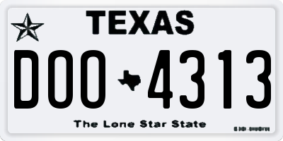 TX license plate DOO4313