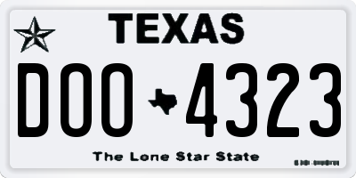 TX license plate DOO4323