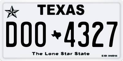 TX license plate DOO4327
