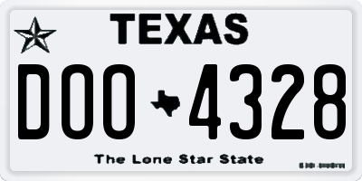 TX license plate DOO4328