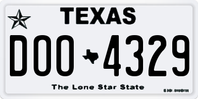 TX license plate DOO4329