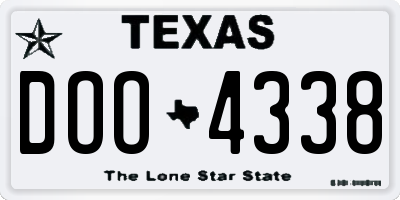 TX license plate DOO4338
