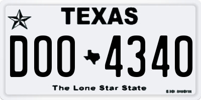 TX license plate DOO4340