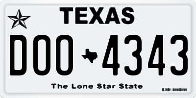 TX license plate DOO4343