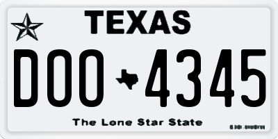TX license plate DOO4345