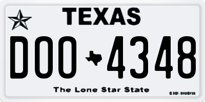 TX license plate DOO4348
