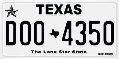 TX license plate DOO4350