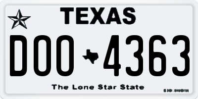 TX license plate DOO4363