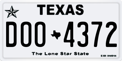 TX license plate DOO4372