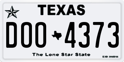 TX license plate DOO4373