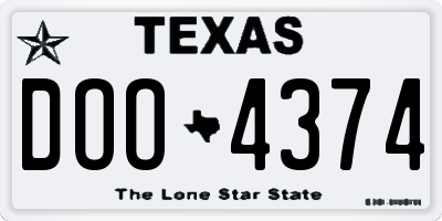 TX license plate DOO4374
