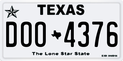 TX license plate DOO4376