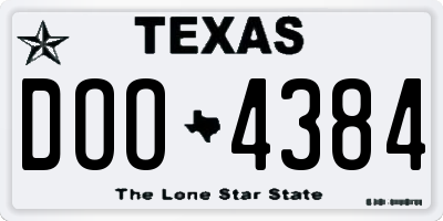 TX license plate DOO4384