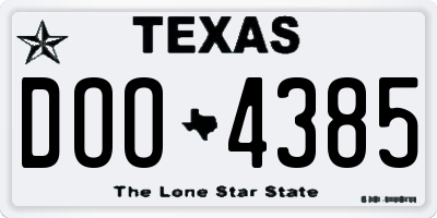TX license plate DOO4385