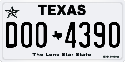 TX license plate DOO4390