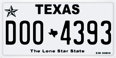 TX license plate DOO4393