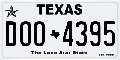 TX license plate DOO4395