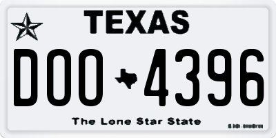 TX license plate DOO4396