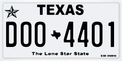 TX license plate DOO4401