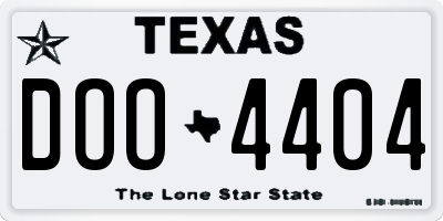 TX license plate DOO4404