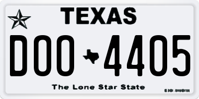 TX license plate DOO4405