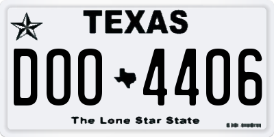 TX license plate DOO4406