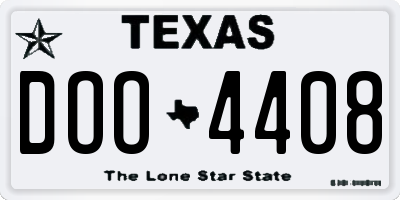 TX license plate DOO4408