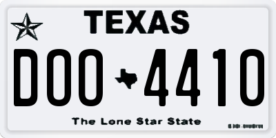 TX license plate DOO4410