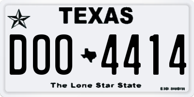 TX license plate DOO4414