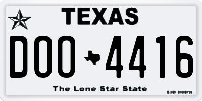 TX license plate DOO4416