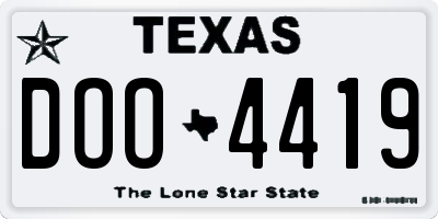 TX license plate DOO4419