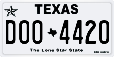 TX license plate DOO4420