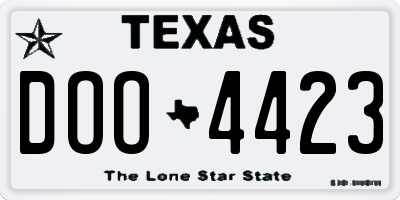 TX license plate DOO4423