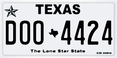 TX license plate DOO4424