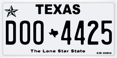 TX license plate DOO4425