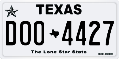 TX license plate DOO4427