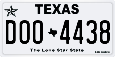 TX license plate DOO4438