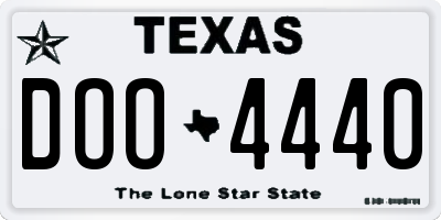 TX license plate DOO4440