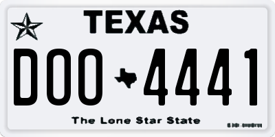 TX license plate DOO4441