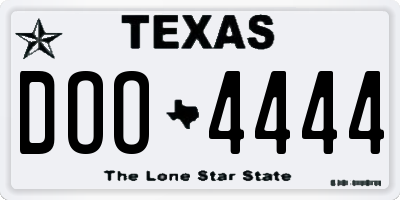 TX license plate DOO4444