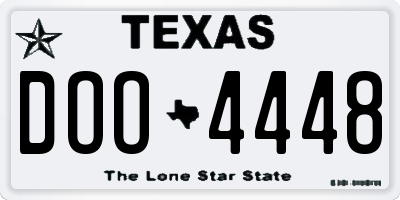 TX license plate DOO4448