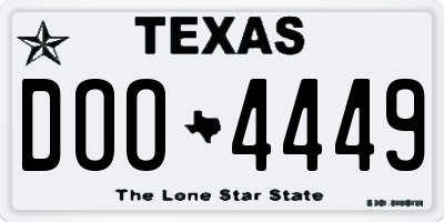 TX license plate DOO4449
