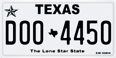 TX license plate DOO4450