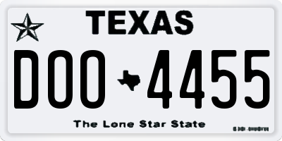 TX license plate DOO4455