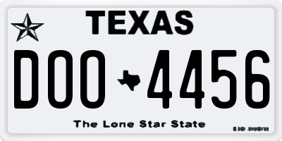 TX license plate DOO4456